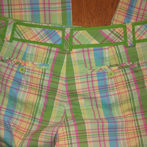☘️ 50% off GREEN! LILLY PULTIZER MAIN LINE FIT CROPPED PLAID PANTS 4 - Picture 4 of 5